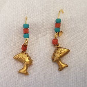 Egyptian Revival NEFERTITI EARRINGS Vint…
